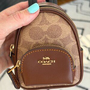 NWT Coach Mini Court Signature Backpack Bag Charm Leather CLASSIC